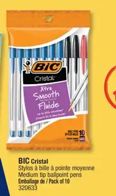 Jean Coutu BIC Cristal Medium tip ballpoint pens offer