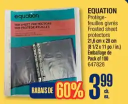 Jean Coutu EQUATION Frosted sheet protectors offer