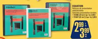 Jean Coutu EQUATION Selected presentation binders offer