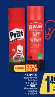 Jean Coutu LEPAGE, PRITT selected products offer