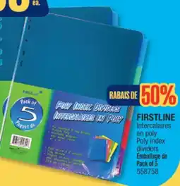 Jean Coutu FIRSTLINE Poly index dividers offer