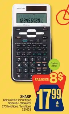 Jean Coutu SHARP Scientific calculator offer