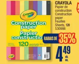 Jean Coutu CRAYOLA Construction paper Sheets offer