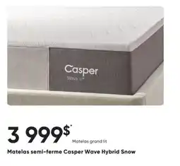 Dormez Vous Matelas semi-ferme Casper Wave Hybrid Snow offer