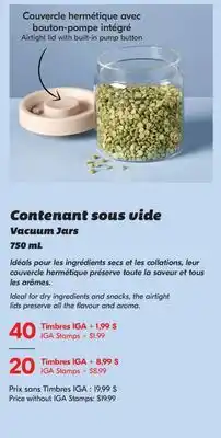 IGA Vacuum Jars offer