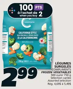IGA COMPLIMENTS FROZEN VEGETABLES offer