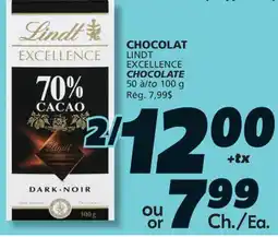 IGA LINDT EXCELLENCE CHOCOLATE offer