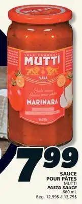 IGA MUTTI PASTA SAUCE offer