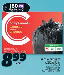 IGA COMPLIMENTS GARBAGE BAGS offer