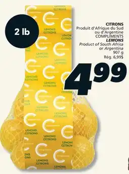 IGA COMPLIMENTS LEMONS offer