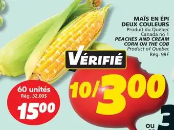 IGA PEACHES AND CREAM CORN ON THE COB offer