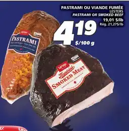 IGA LESTERS PASTRAMI OR SMOKED BEEF offer