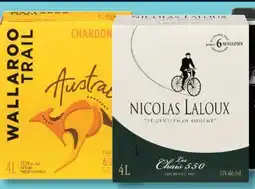 IGA WALLAROO TRAIL OR NICOLAS LALOUX WHITE OR RED WINE offer