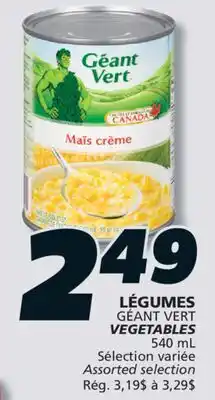 IGA GÉANT VERT VEGETABLES offer