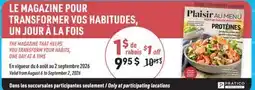 Jean Coutu Plaisir AU MENU MAGAZINE offer