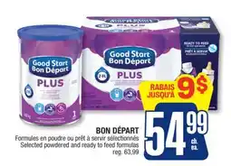 Jean Coutu BON DÉPART Selected powdered and ready to feed formulas offer