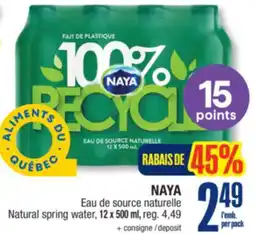 Jean Coutu NAYA Natural spring water offer