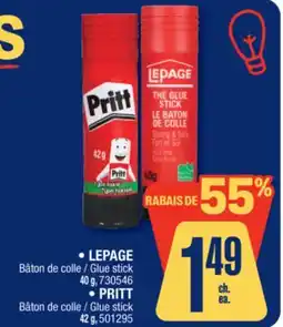 Jean Coutu LEPAGE, PRITT Glue stick offer