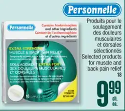Jean Coutu PERSONELLE Selected products for muscle and back pain relief offer