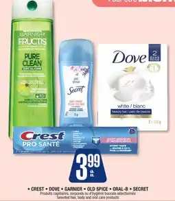 Jean Coutu CREST, DOVE, GARNIER, OLD SPICE, ORAL-B, SECRET Selected hair, body and oral care products offer