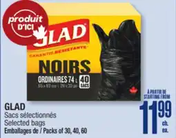 Jean Coutu GLAD Selected bags offer