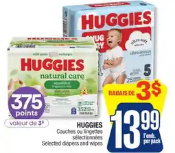 Jean Coutu HUGGIES Selected diapers and wipes offer
