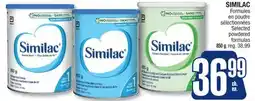 Jean Coutu SIMILAC Selected powdered formulas offer
