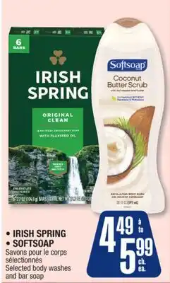 Jean Coutu IRISH SPRING SOFTSOAP Selected body washes and bar soap offer