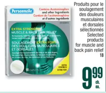 Jean Coutu PERSONNELLE Selected products for muscle and back pain relief offer