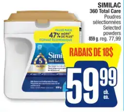 Jean Coutu SIMILAC 360 Total Care Selected powders offer