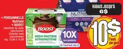 Jean Coutu PERSONNELLE Nutrium, BOOST Selected meal replacements offer