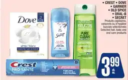 Jean Coutu CREST, DOVE, GARNIER, OLD SPICE or ORAL-B Selected hair, body and oral care products offer