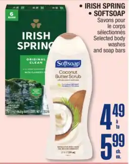 Jean Coutu IRISH SPRING or SOFTSOAP Selected body washes and soap bars offer