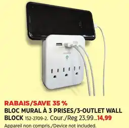 Canadian Tire NOMA 3-OUTLET WALL BLOCK offer