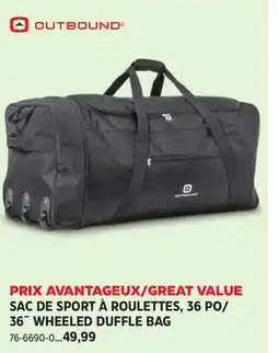 Canadian Tire OUTBOUND 36˝ WHEELED DUFFLE BAG offer