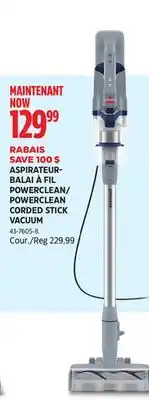 Canadian Tire POWERCLEAN CORDED STICK VACUUM offer
