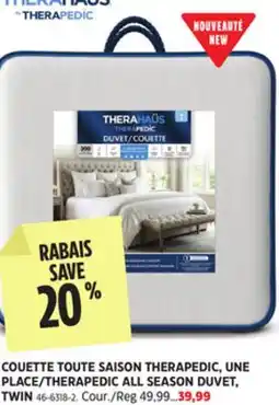 Canadian Tire THERAPEDIC ALL SEASON DUVET, TWIN offer