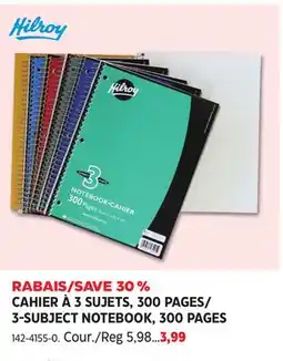 Canadian Tire 3-SUBJECT NOTEBOOK, 300 PAGES offer