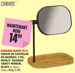 Canadian Tire 5˝ BAMBOO VANITY MIRROR, BLACK offer