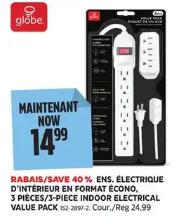 Canadian Tire GLOBE 3-PIECE INDOOR ELECTRICAL VALUE offer