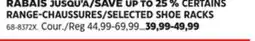 Canadian Tire SELECTED SHOE RACKS offer
