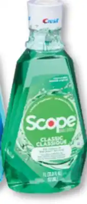 Familiprix Crest Scope Classic original mint mouthwash offer