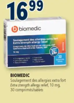 Familiprix Biomedic extra strength allergy relief tablets 30un offer