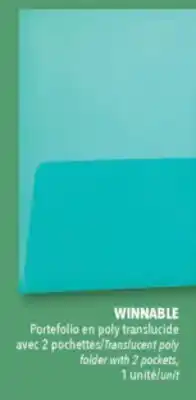 Familiprix WINNABLE, Translucent poly folder with 2 pockets, 1 units offer
