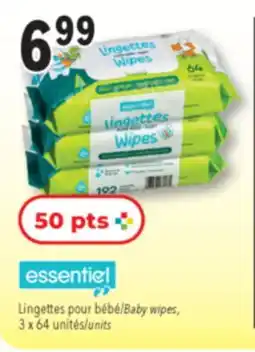 Familiprix Essentiel baby wipes fragrance free 3x64un offer