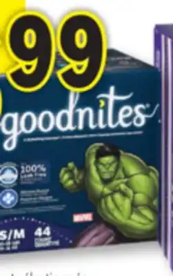 Familiprix HUGGIES Goodnites bedwetting underwear for boys Size S/M (43-68lb) - 44un offer