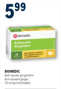Familiprix Biomedic ginger anti-nauseant tablets 20un offer