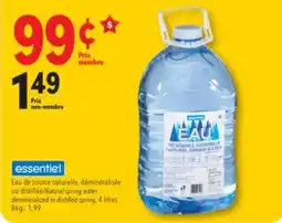 Familiprix Natural spring water, demineralized or distilled spring, 4litres offer