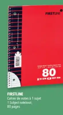 Familiprix FIRSTLINE 1 Subject notebook offer