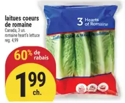 Marché Adonis LAITUES COEURS DE ROMAINE | ROMAINE HEART'S LETTUCE offer